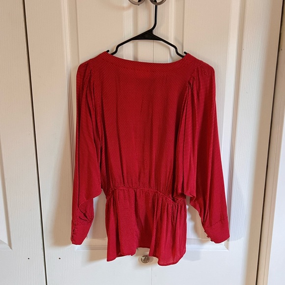 Anthropologie, Maeve: Buttons Red White Polka Dot Dolman Retro Ingenue Top—Small - Picture 4 of 5